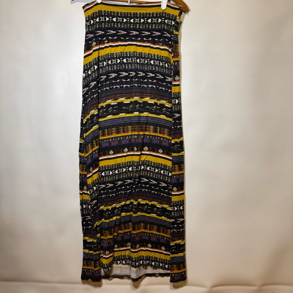 Women's Popana Multicolor Boho Stretchy Long Skirt Medium Flowy Festival